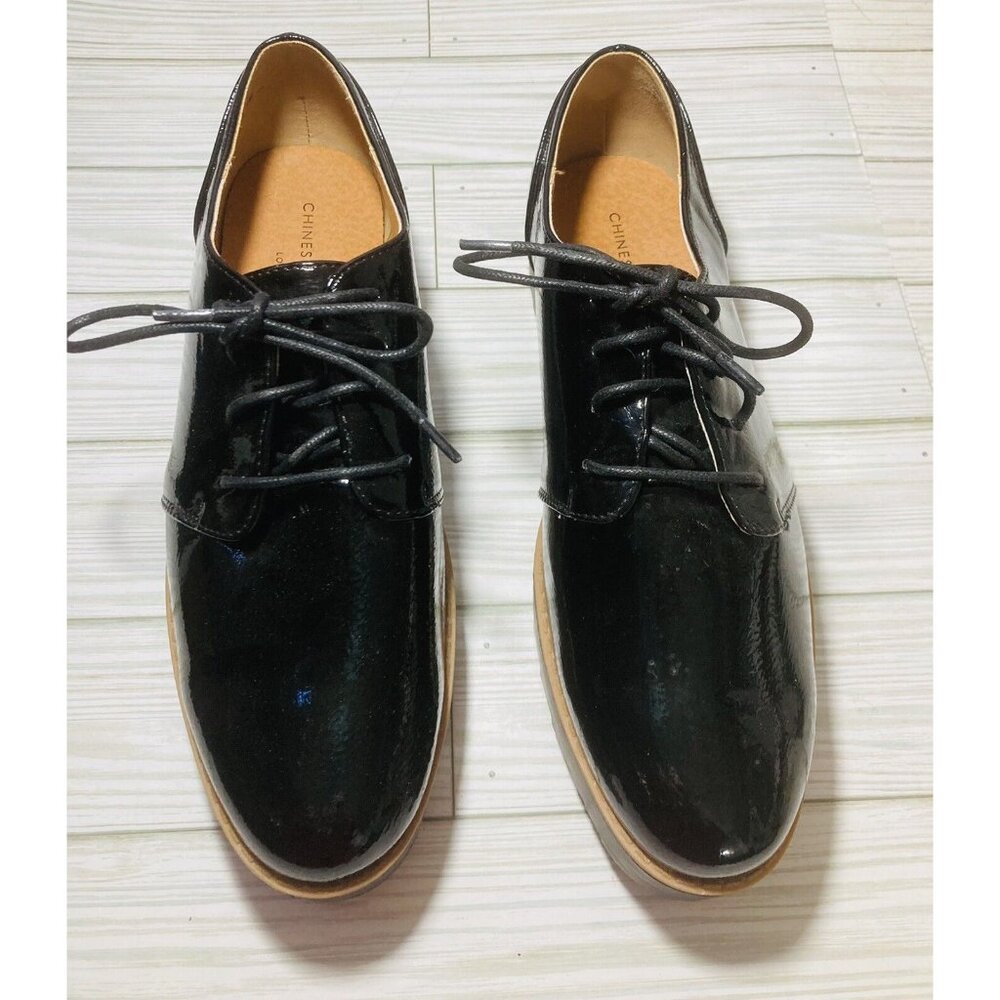 Chinese Laundry Patent Platform  Lace Up Oxford Shoes Womens Size 9